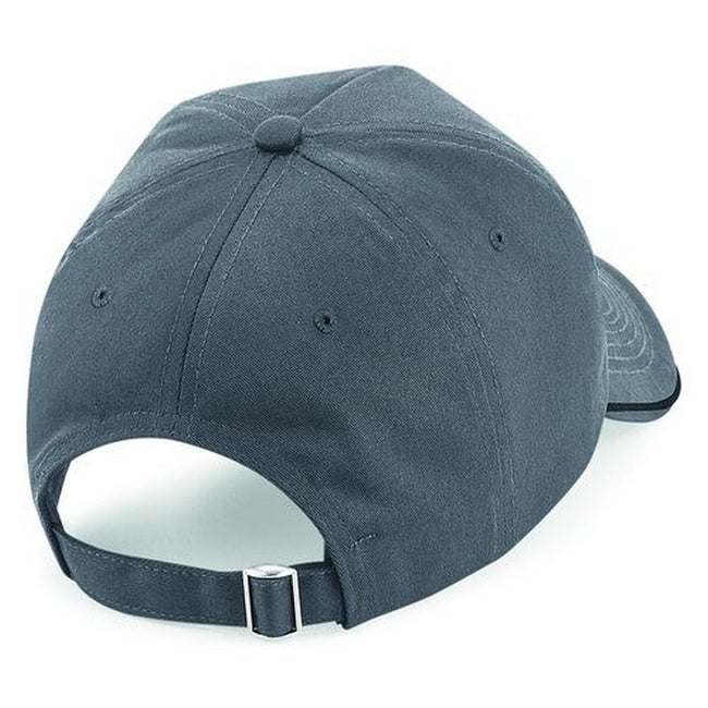 Graphite Gray-Black - Back - Beechfield Adults Unisex Authentic 5 Panel Piped Peak Cap