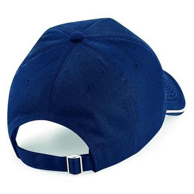 French Navy-White - Back - Beechfield Adults Unisex Authentic 5 Panel Piped Peak Cap