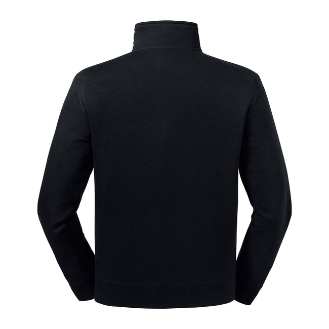 Black - Back - Russell Mens Authentic Quarter Zip Sweatshirt