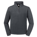 Convoy Gray - Front - Russell Mens Authentic Quarter Zip Sweatshirt