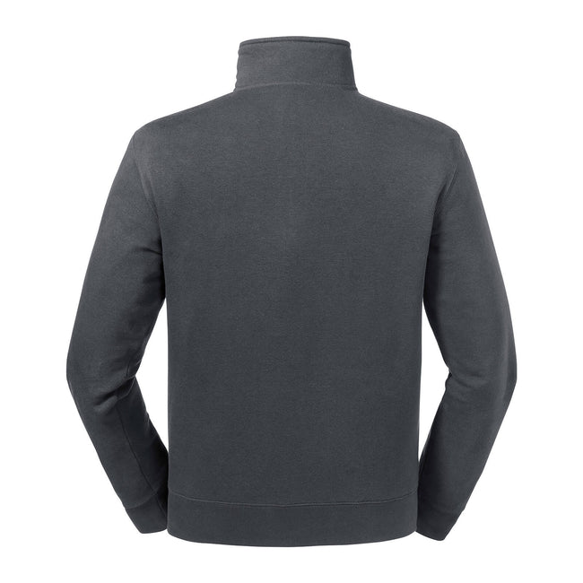 Convoy Gray - Back - Russell Mens Authentic Quarter Zip Sweatshirt