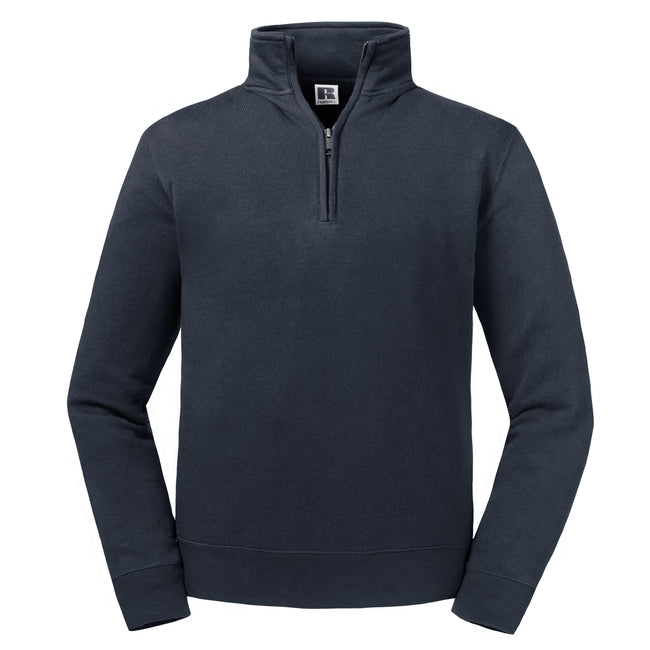 French Navy - Front - Russell Mens Authentic Quarter Zip Sweatshirt