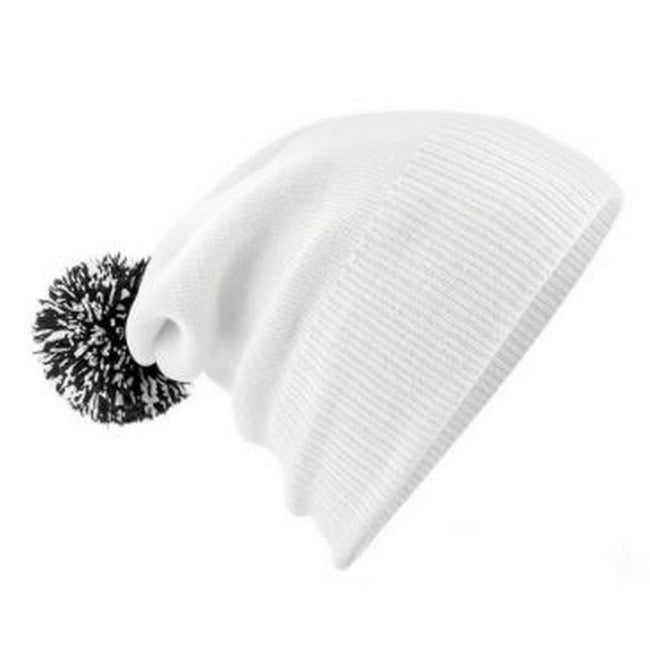 White-Black - Back - Beechfield Adults Unisex Snowstar Beanie