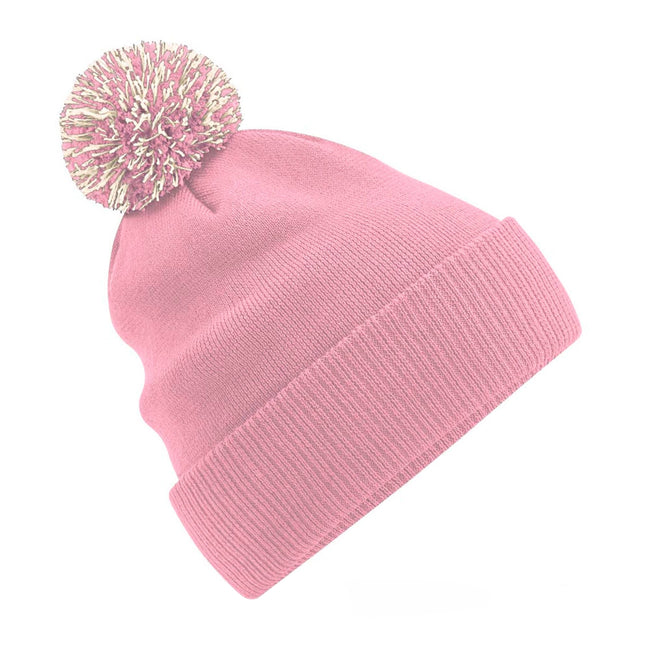 Dusky Pink-Off White - Front - Beechfield Adults Unisex Snowstar Beanie
