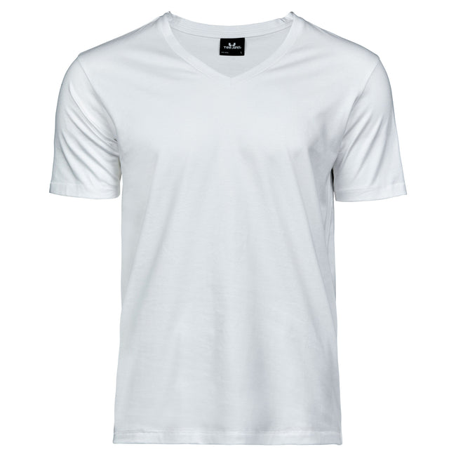 White - Front - Tee Jays Mens Luxury V-Neck Tee