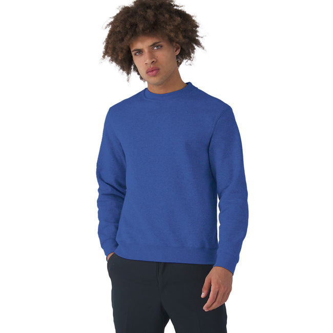 Heather Royal Blue - Back - B&C Mens Set In Sweatshirt