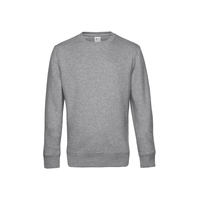 Heather Gray - Front - B&C Mens King Crew Neck Sweater