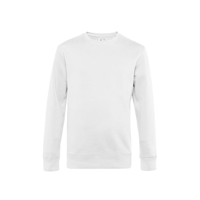 White - Front - B&C Mens King Crew Neck Sweater