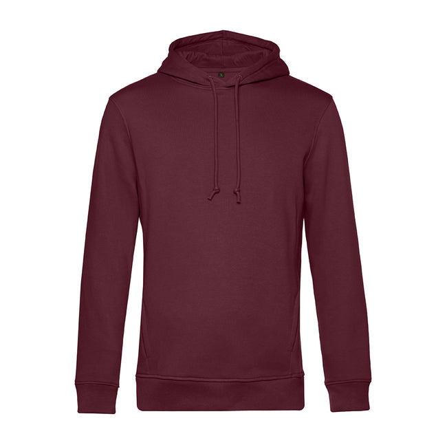Burgundy - Front - B&C Mens Hooded Sweater