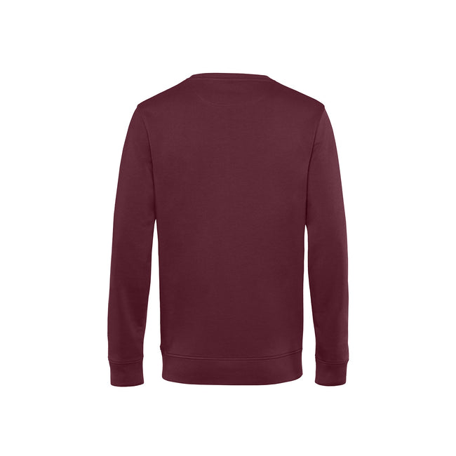 Burgundy - Side - B&C Mens Crew Neck Sweat