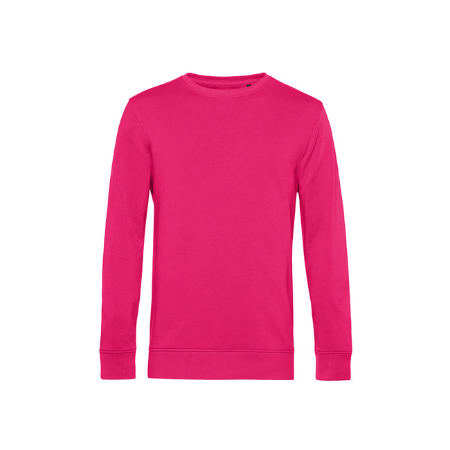 Magenta Pink - Front - B&C Mens Crew Neck Sweat