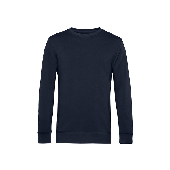 Navy Blue - Front - B&C Mens Crew Neck Sweat