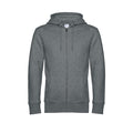 Heather Mid Gray - Front - B&C Mens King Zipped Hooded Sweat