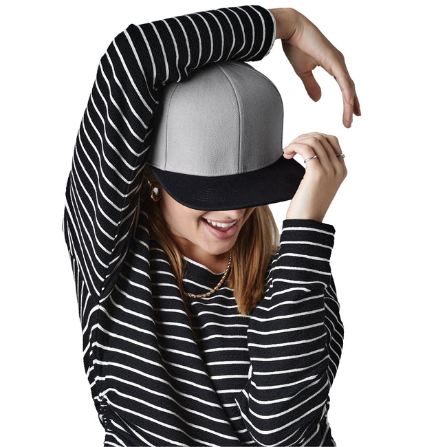 Gray-Black - Back - Beechfield Unisex Adult Two Tone Baseball Cap