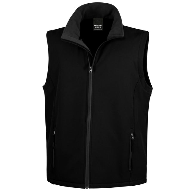Black-Black - Front - Result Mens Printable Softshell Body Warmer