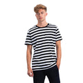 Black-White - Back - Mantis Mens Striped T-Shirt
