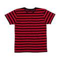 Black-Red - Front - Mantis Mens Striped T-Shirt