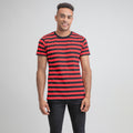 Black-Red - Back - Mantis Mens Striped T-Shirt
