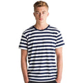 Navy-White - Back - Mantis Mens Striped T-Shirt