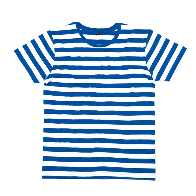 Classic Blue-White - Front - Mantis Mens Striped T-Shirt