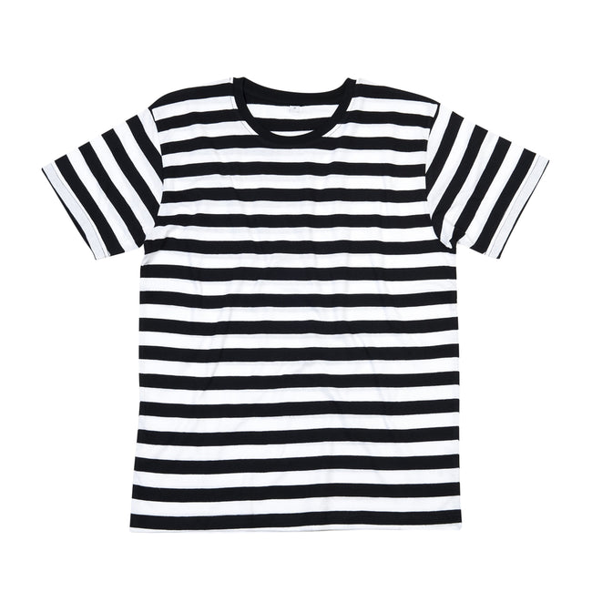 Black-White - Front - Mantis Mens Striped T-Shirt