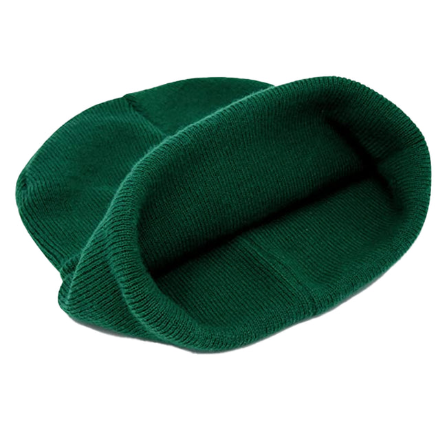 Bottle Green - Side - Beechfield Original Cotton Cuffed Beanie