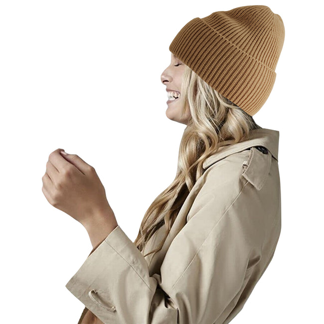 Ginger Biscuit - Back - Beechfield Cuffed Oversized Beanie