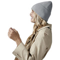 Oatmeal - Side - Beechfield Cuffed Oversized Beanie