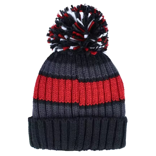 Black Cherry - Back - Beechfield Hygge Striped Beanie