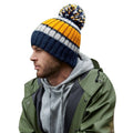 Dijon-Blue - Back - Beechfield Hygge Striped Beanie