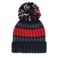 Black Cherry - Front - Beechfield Hygge Striped Beanie