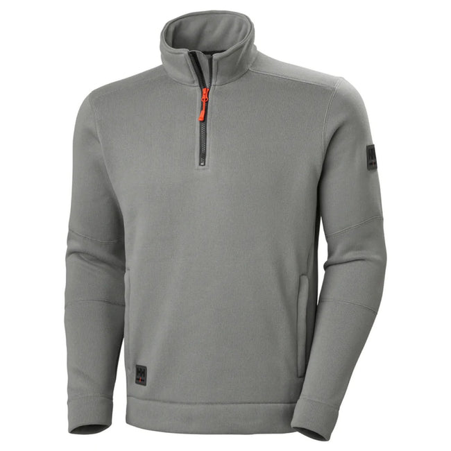Mid Grey - Front - Helly Hansen Mens Kensington Half Zip Fleece Jacket