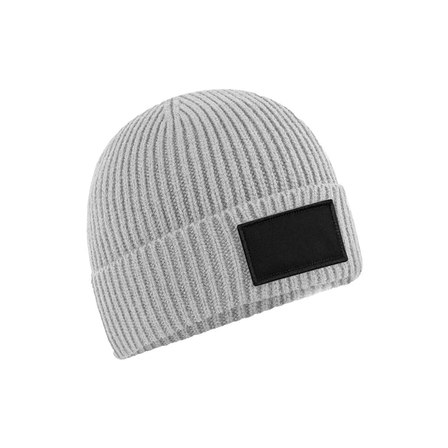 Light Grey - Front - Beechfield Unisex Adult Patch Beanie
