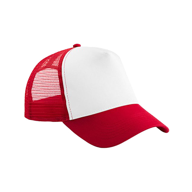 Classic Red-White - Front - Beechfield Childrens-Kids Snapback Trucker Cap