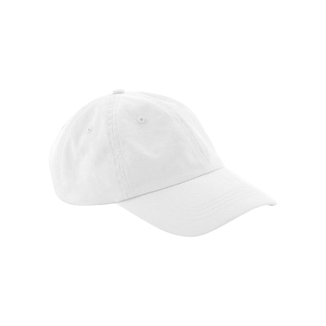 White - Front - Beechfield Natural Cotton Panelled Baseball Cap