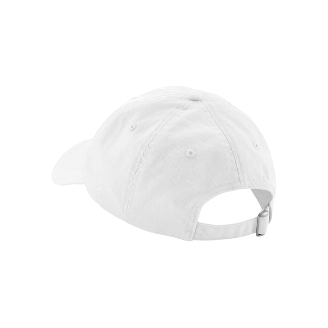 White - Back - Beechfield Natural Cotton Panelled Baseball Cap
