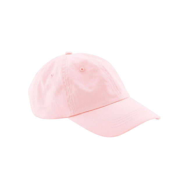 Powder Pink - Front - Beechfield Natural Cotton Panelled Baseball Cap