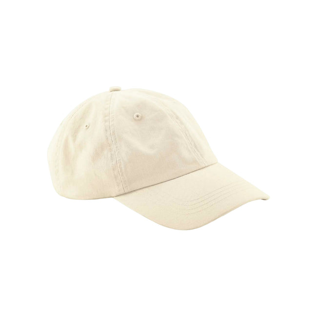 Natural - Front - Beechfield Natural Cotton Panelled Baseball Cap