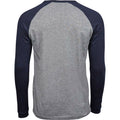 Gray-Navy - Back - Tee Jay Mens Heather Baseball T-Shirt
