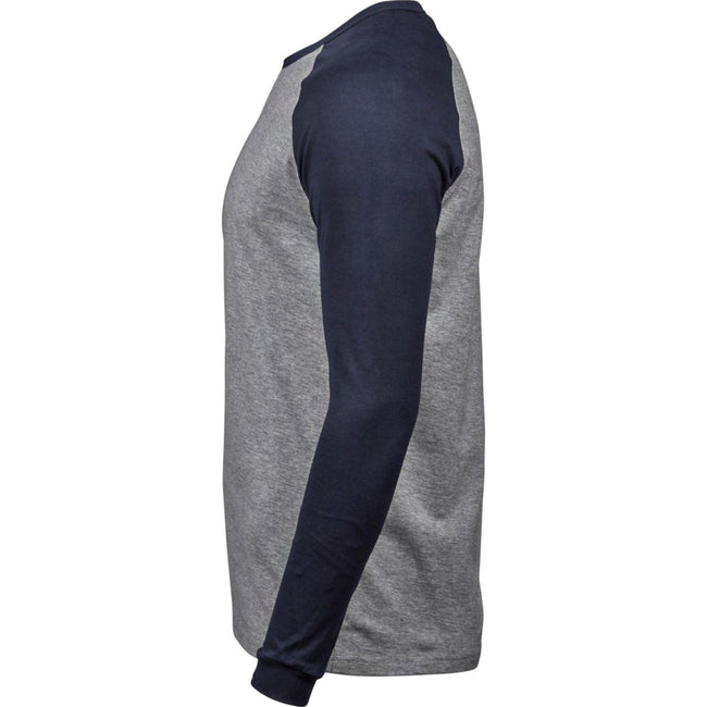 Gray-Navy - Lifestyle - Tee Jay Mens Heather Baseball T-Shirt