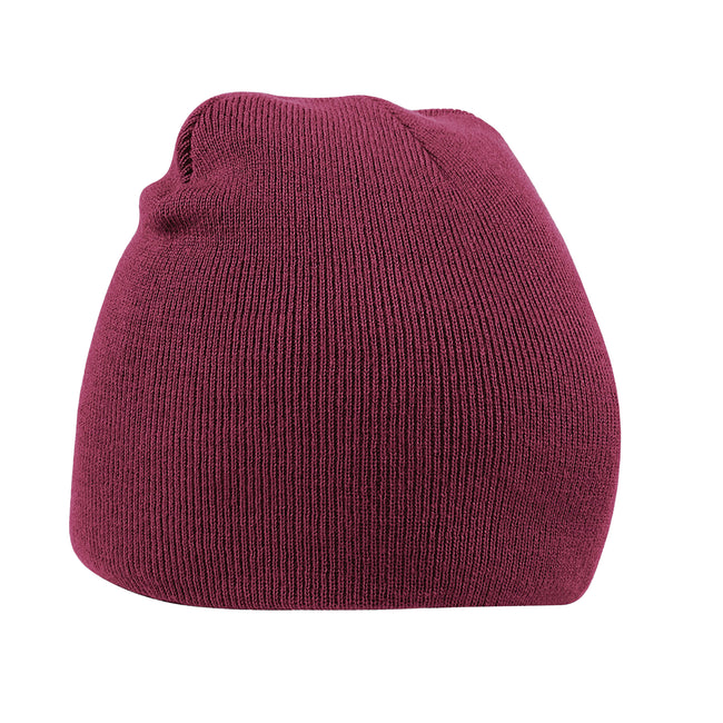 Burgundy - Front - Beechfield Unisex Adult Original Pull-On Beanie
