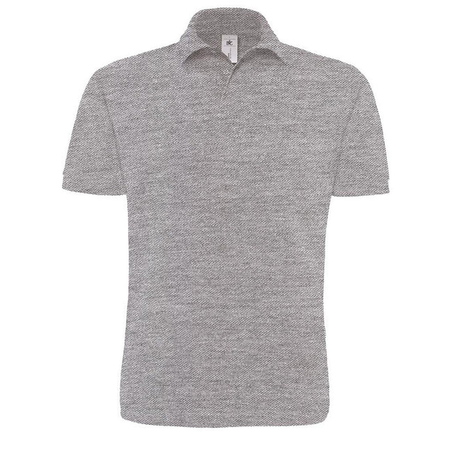 Heather Grey - Front - B&C Mens Heavymill Polo Shirt