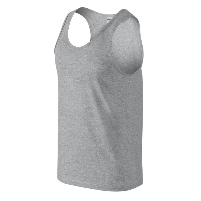 Sports Gray - Side - Gildan Mens Soft Tank Top