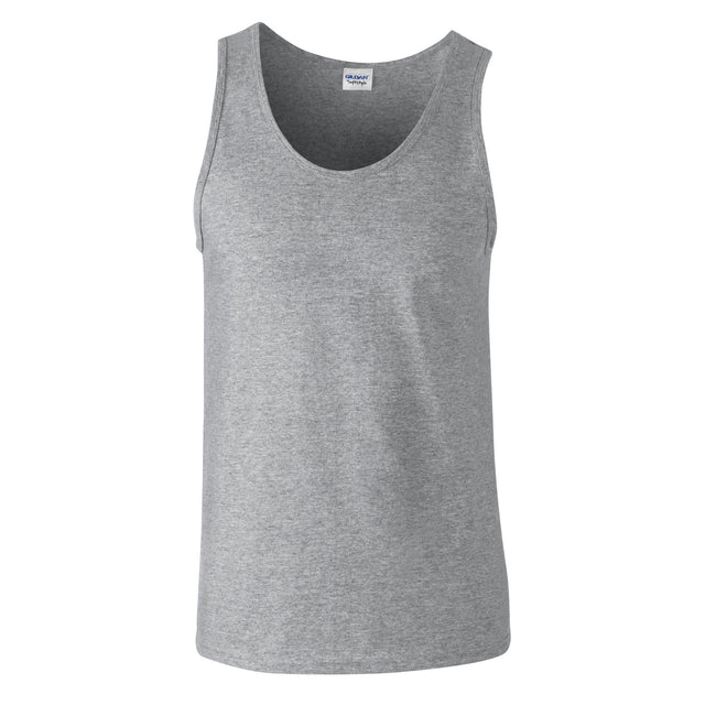 Sports Gray - Front - Gildan Mens Soft Tank Top
