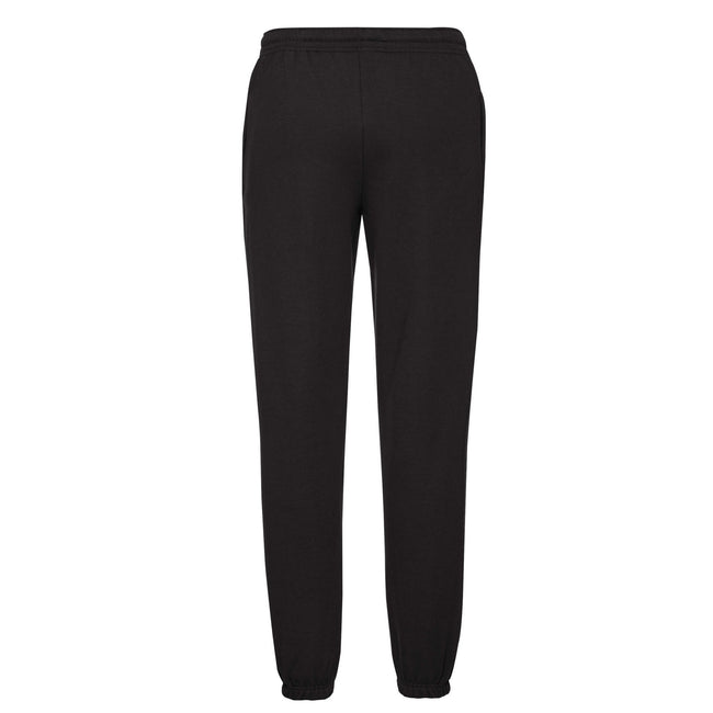 Black - Back - Fruit of the Loom Mens Elasticated Cuff Sweatpants