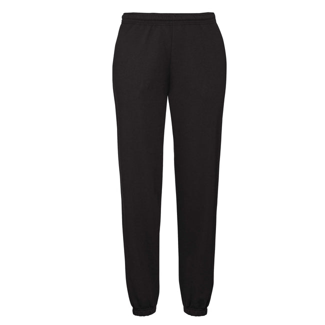Black - Front - Fruit of the Loom Mens Elasticated Cuff Sweatpants