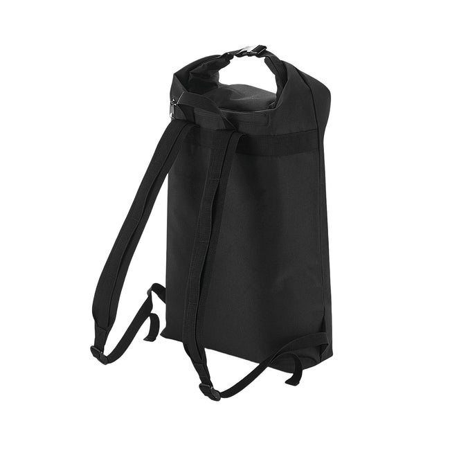 Black - Back - Bagbase Icon Roll Top Knapsack