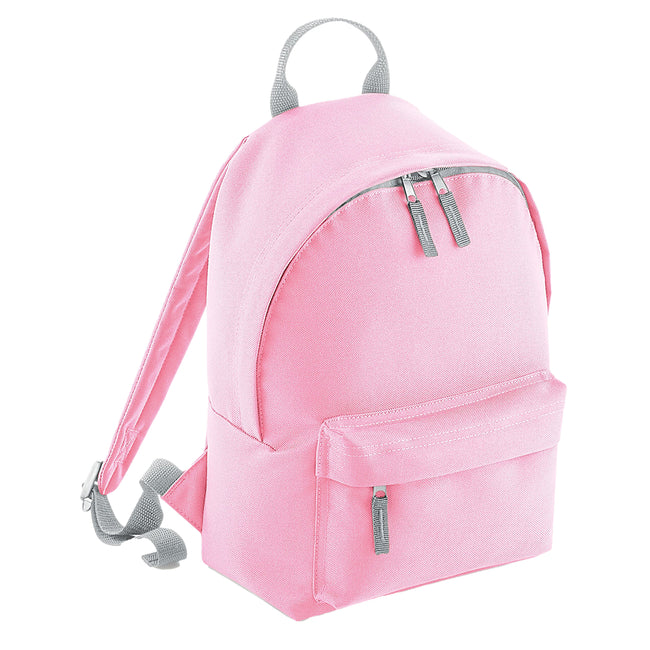 Classic Pink-Light Grey - Front - Bagbase Fashion Mini Knapsack