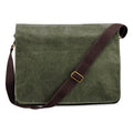 Vintage Military Green - Front - Quadra Vintage Canvas Despatch Bag - 3.6 Gal
