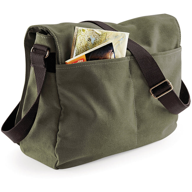 Vintage Military Green - Back - Quadra Vintage Canvas Despatch Bag - 3.6 Gal